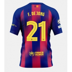 Barcelona Frenkie de Jong #21 Hjemmedrakt 2025-26 Kortermet