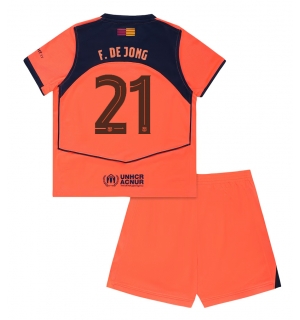 Barcelona Frenkie de Jong #21 Tredjedraktsett Barn 2025-26 Kortermet (+ Korte bukser)