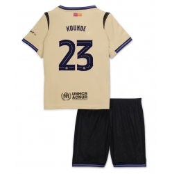 Barcelona Jules Kounde #23 Bortedraktsett Barn 2025-26 Kortermet (+ Korte bukser)
