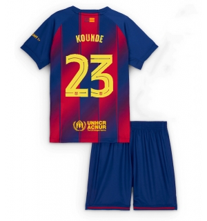 Barcelona Jules Kounde #23 Hjemmedraktsett Barn 2025-26 Kortermet (+ Korte bukser)