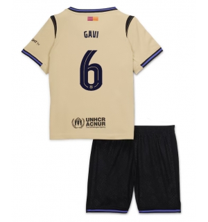 Barcelona Paez Gavi #6 Bortedraktsett Barn 2025-26 Kortermet (+ Korte bukser)