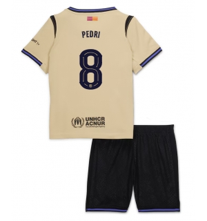 Barcelona Pedri Gonzalez #8 Bortedraktsett Barn 2025-26 Kortermet (+ Korte bukser)