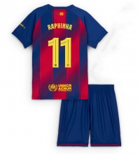 Barcelona Raphinha Belloli #11 Hjemmedraktsett Barn 2025-26 Kortermet (+ Korte bukser)