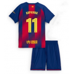 Barcelona Raphinha Belloli #11 Hjemmedraktsett Barn 2025-26 Kortermet (+ Korte bukser)