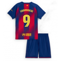 Barcelona Robert Lewandowski #9 Hjemmedraktsett Barn 2025-26 Kortermet (+ Korte bukser)