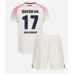 Bayer Leverkusen Eliesse Ben Seghir #17 Bortedraktsett Barn 2025-26 Kortermet (+ Korte bukser)