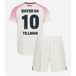 Bayer Leverkusen Malik Tillman #10 Bortedraktsett Barn 2025-26 Kortermet (+ Korte bukser)