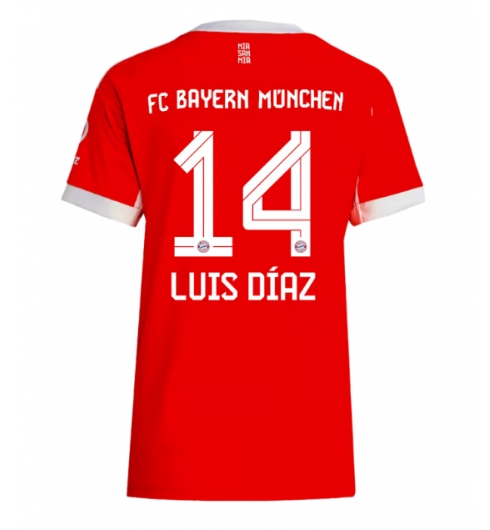 Bayern Munich Luis Diaz #14 Hjemmedrakt Dame 2025-26 Kortermet Bayern Munich Luis Diaz #14 Hjemmedrakt Dame 2025-26 Kortermet
