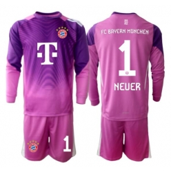 Bayern Munich Manuel Neuer #1 Keeper Tredjedraktsett Barn 2025-26 Langermet (+ Korte bukser)