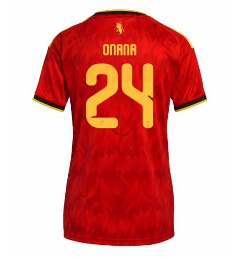 Belgia Amadou Onana #24 Hjemmedrakt Dame VM 2026 Kortermet Belgia Amadou Onana #24 Hjemmedrakt Dame VM 2026 Kortermet