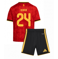 Belgia Amadou Onana #24 Hjemmedraktsett Barn VM 2026 Kortermet (+ Korte bukser)