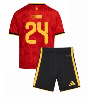 Belgia Amadou Onana #24 Hjemmedraktsett Barn VM 2026 Kortermet (+ Korte bukser)