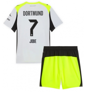Borussia Dortmund Jobe Bellingham #7 Bortedraktsett Barn 2025-26 Kortermet (+ Korte bukser)