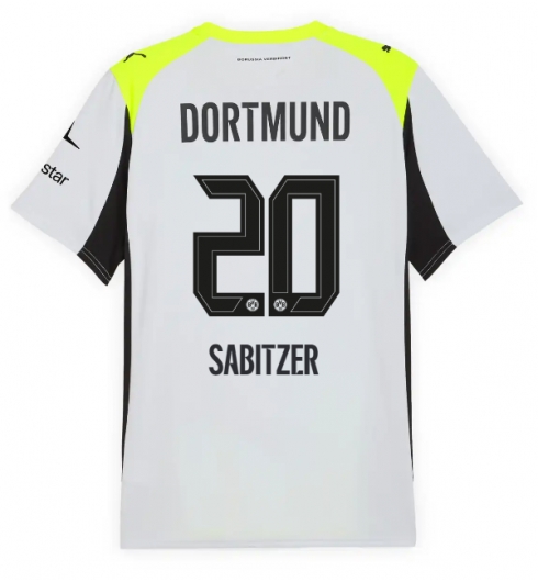 Borussia Dortmund Marcel Sabitzer #20 Bortedrakt 2025-26 Kortermet Borussia Dortmund Marcel Sabitzer #20 Bortedrakt 2025-26 Kortermet