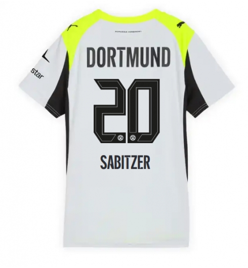 Borussia Dortmund Marcel Sabitzer #20 Bortedrakt Dame 2025-26 Kortermet Borussia Dortmund Marcel Sabitzer #20 Bortedrakt Dame 2025-26 Kortermet