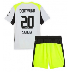 Borussia Dortmund Marcel Sabitzer #20 Bortedraktsett Barn 2025-26 Kortermet (+ Korte bukser)