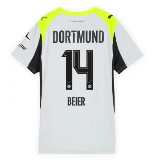Borussia Dortmund Maximilian Beier #14 Bortedrakt Dame 2025-26 Kortermet Borussia Dortmund Maximilian Beier #14 Bortedrakt Dame 2025-26 Kortermet