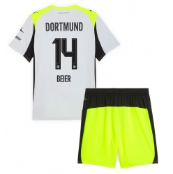 Borussia Dortmund Maximilian Beier #14 Bortedraktsett Barn 2025-26 Kortermet (+ Korte bukser)