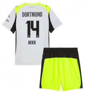 Borussia Dortmund Maximilian Beier #14 Bortedraktsett Barn 2025-26 Kortermet (+ Korte bukser)