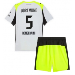 Borussia Dortmund Ramy Bensebaini #5 Bortedraktsett Barn 2025-26 Kortermet (+ Korte bukser)