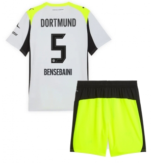 Borussia Dortmund Ramy Bensebaini #5 Bortedraktsett Barn 2025-26 Kortermet (+ Korte bukser)