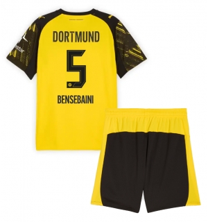 Borussia Dortmund Ramy Bensebaini #5 Hjemmedraktsett Barn 2025-26 Kortermet (+ Korte bukser)