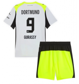Borussia Dortmund Serhou Guirassy #9 Bortedraktsett Barn 2025-26 Kortermet (+ Korte bukser)