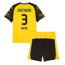 Borussia Dortmund Waldemar Anton #3 Hjemmedraktsett Barn 2025-26 Kortermet (+ Korte bukser)