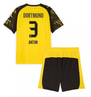 Borussia Dortmund Waldemar Anton #3 Hjemmedraktsett Barn 2025-26 Kortermet (+ Korte bukser)