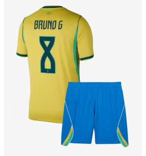 Brasil Bruno Guimaraes #8 Hjemmedraktsett Barn VM 2026 Kortermet (+ Korte bukser)