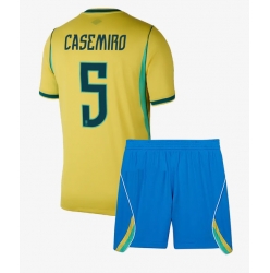 Brasil Casemiro #5 Hjemmedraktsett Barn VM 2026 Kortermet (+ Korte bukser)