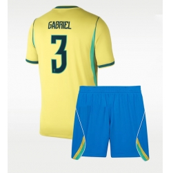 Brasil Gabriel Magalhaes #3 Hjemmedraktsett Barn VM 2026 Kortermet (+ Korte bukser)