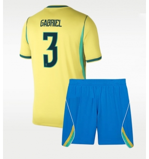 Brasil Gabriel Magalhaes #3 Hjemmedraktsett Barn VM 2026 Kortermet (+ Korte bukser)