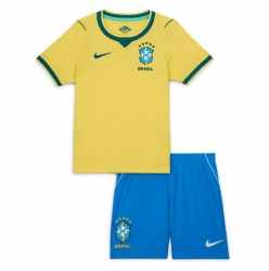 Brasil Hjemmedraktsett Barn VM 2026 Kortermet (+ Korte bukser)