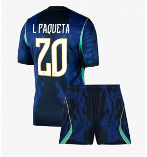Brasil Lucas Paqueta #20 Bortedraktsett Barn VM 2026 Kortermet (+ Korte bukser)
