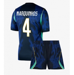 Brasil Marquinhos #4 Bortedraktsett Barn VM 2026 Kortermet (+ Korte bukser)