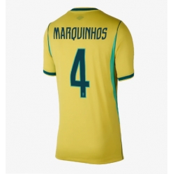 Brasil Marquinhos #4 Hjemmedrakt Dame VM 2026 Kortermet