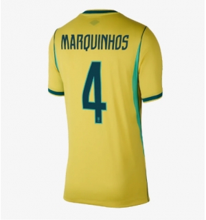 Brasil Marquinhos #4 Hjemmedrakt Dame VM 2026 Kortermet