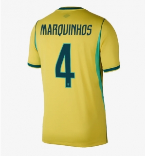 Brasil Marquinhos #4 Hjemmedrakt VM 2026 Kortermet