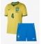 Brasil Marquinhos #4 Hjemmedraktsett Barn VM 2026 Kortermet (+ Korte bukser)