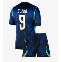 Brasil Matheus Cunha #9 Bortedraktsett Barn VM 2026 Kortermet (+ Korte bukser)