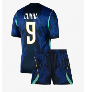 Brasil Matheus Cunha #9 Bortedraktsett Barn VM 2026 Kortermet (+ Korte bukser)