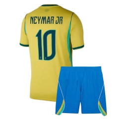 Brasil Neymar Jr #10 Hjemmedraktsett Barn VM 2026 Kortermet (+ Korte bukser)