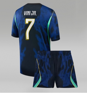 Brasil Vinicius Junior #7 Bortedraktsett Barn VM 2026 Kortermet (+ Korte bukser)