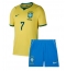 Brasil Vinicius Junior #7 Hjemmedraktsett Barn VM 2026 Kortermet (+ Korte bukser)