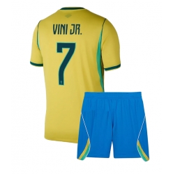 Brasil Vinicius Junior #7 Hjemmedraktsett Barn VM 2026 Kortermet (+ Korte bukser)