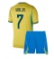 Brasil Vinicius Junior #7 Hjemmedraktsett Barn VM 2026 Kortermet (+ Korte bukser)