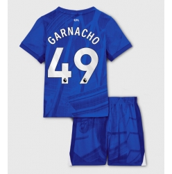 Chelsea Alejandro Garnacho #49 Hjemmedraktsett Barn 2025-26 Kortermet (+ Korte bukser)