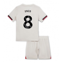Chelsea Enzo Fernandez #8 Bortedraktsett Barn 2025-26 Kortermet (+ Korte bukser)