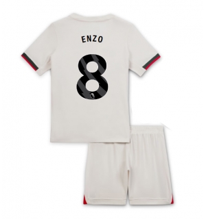 Chelsea Enzo Fernandez #8 Bortedraktsett Barn 2025-26 Kortermet (+ Korte bukser)
